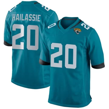 Men's Jacksonville Jaguars ＃20 Kahlef Hailassie Teal Game Jersey