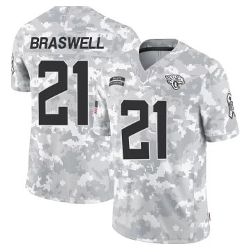 Men's Jacksonville Jaguars ＃21 Christian Braswell Arctic Camo Limited 2024 Salute to Service Jersey