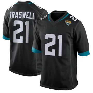 Men's Jacksonville Jaguars ＃21 Christian Braswell Black Game Jersey