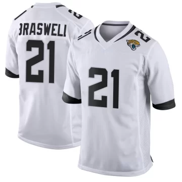 Men's Jacksonville Jaguars ＃21 Christian Braswell White Game Jersey