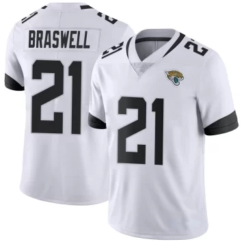 Men's Jacksonville Jaguars ＃21 Christian Braswell White Limited Vapor Untouchable Jersey