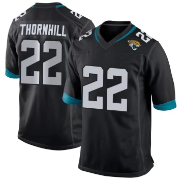 Men's Jacksonville Jaguars ＃22 Juan Thornhill Black Game Jersey
