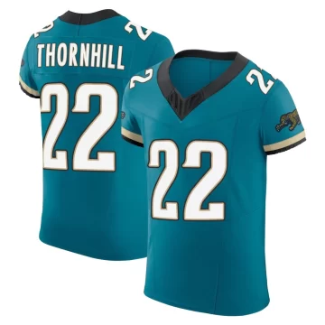 Men's Jacksonville Jaguars ＃22 Juan Thornhill Teal Elite Prowler Throwback Vapor F.U.S.E. Jersey