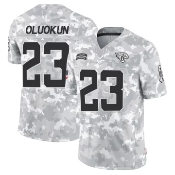 Men's Jacksonville Jaguars ＃23 Foyesade Oluokun Arctic Camo Limited 2024 Salute to Service Jersey