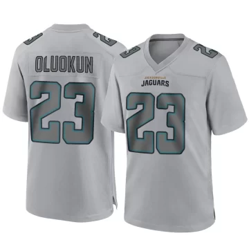 Men's Jacksonville Jaguars ＃23 Foyesade Oluokun Gray Game Atmosphere Fashion Jersey