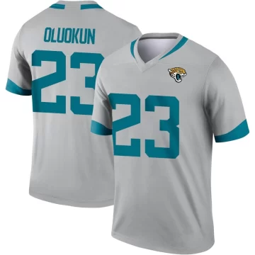 Men's Jacksonville Jaguars ＃23 Foyesade Oluokun Legend Silver Inverted Jersey