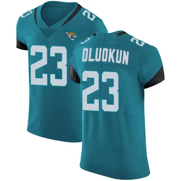 Men's Jacksonville Jaguars ＃23 Foyesade Oluokun Teal Elite Vapor Untouchable Alternate Jersey