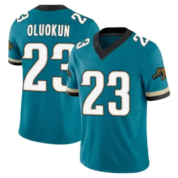 Men's Jacksonville Jaguars ＃23 Foyesade Oluokun Teal Limited Prowler Throwback Vapor F.U.S.E. Jersey