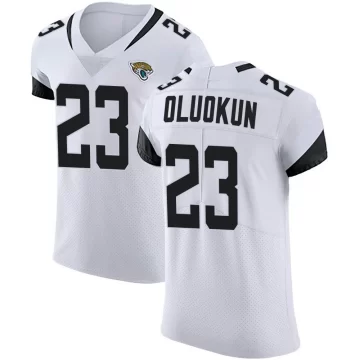 Men's Jacksonville Jaguars ＃23 Foyesade Oluokun White Elite Vapor Untouchable Road Jersey