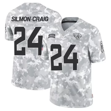Men's Jacksonville Jaguars ＃24 Cam'Ron Silmon-Craig Arctic Camo Limited 2024 Salute to Service Jersey