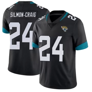 Men's Jacksonville Jaguars ＃24 Cam'Ron Silmon-Craig Black Limited Vapor Untouchable Jersey