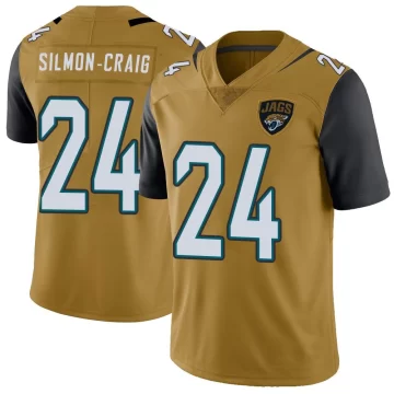 Men's Jacksonville Jaguars ＃24 Cam'Ron Silmon-Craig Gold Limited Color Rush Vapor Untouchable Jersey