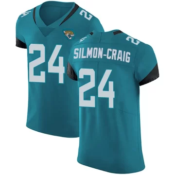 Men's Jacksonville Jaguars ＃24 Cam'Ron Silmon-Craig Teal Elite Vapor Untouchable Alternate Jersey