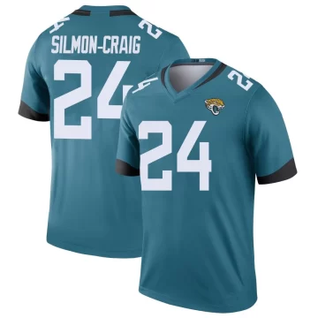 Men's Jacksonville Jaguars ＃24 Cam'Ron Silmon-Craig Teal Legend Color Rush Jersey