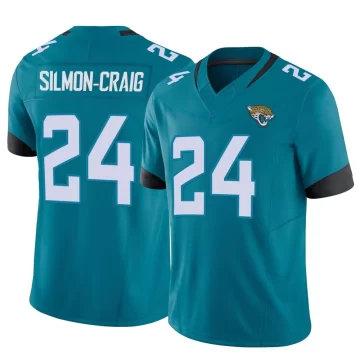 Men's Jacksonville Jaguars ＃24 Cam'Ron Silmon-Craig Teal Limited Vapor F.U.S.E. Jersey