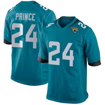 Men's Jacksonville Jaguars ＃24 De'Antre Prince Teal Game Jersey