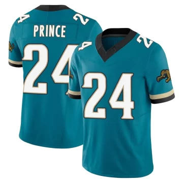 Men's Jacksonville Jaguars ＃24 De'Antre Prince Teal Limited Prowler Throwback Vapor F.U.S.E. Jersey