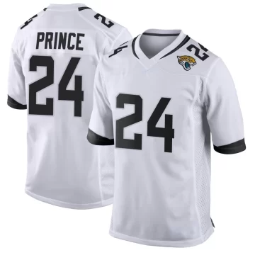 Men's Jacksonville Jaguars ＃24 De'Antre Prince White Game Jersey