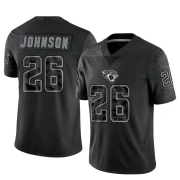 Men's Jacksonville Jaguars ＃26 Antonio Johnson Black Limited Reflective Jersey