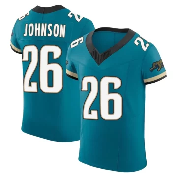 Men's Jacksonville Jaguars ＃26 Antonio Johnson Teal Elite Prowler Throwback Vapor F.U.S.E. Jersey