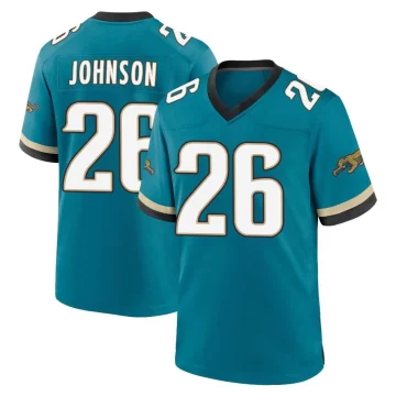 Men's Jacksonville Jaguars ＃26 Antonio Johnson Teal Game Prowler Throwback Jersey