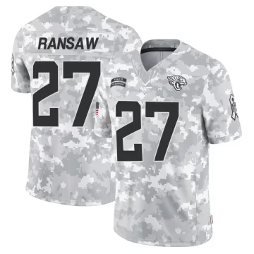 Men's Jacksonville Jaguars ＃27 Caleb Ransaw Arctic Camo Limited 2024 Salute to Service Jersey