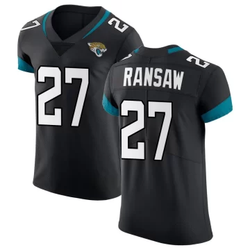 Men's Jacksonville Jaguars ＃27 Caleb Ransaw Black Elite Vapor Untouchable Jersey