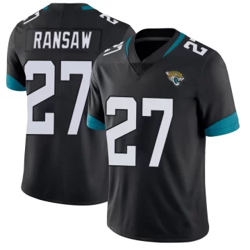 Men's Jacksonville Jaguars ＃27 Caleb Ransaw Black Limited Vapor Untouchable Jersey