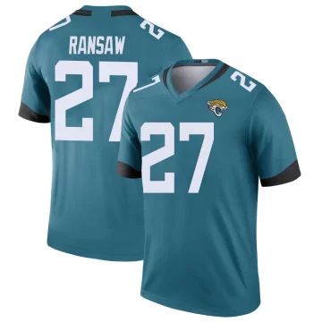 Men's Jacksonville Jaguars ＃27 Caleb Ransaw Teal Legend Color Rush Jersey