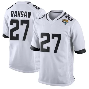 Men's Jacksonville Jaguars ＃27 Caleb Ransaw White Game Jersey