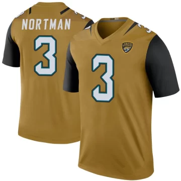 Men's Jacksonville Jaguars ＃3 Brad Nortman Gold Legend Color Rush Bold Jersey