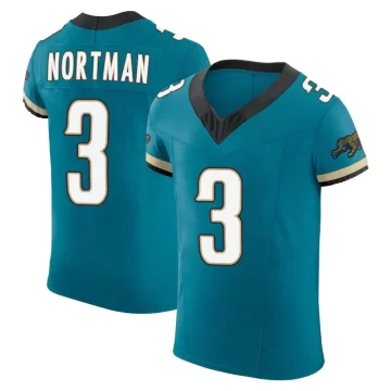 Men's Jacksonville Jaguars ＃3 Brad Nortman Teal Elite Prowler Throwback Vapor F.U.S.E. Jersey