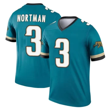 Men's Jacksonville Jaguars ＃3 Brad Nortman Teal Legend Prowler Throwback Jersey
