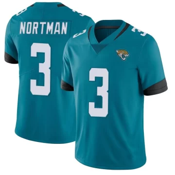 Men's Jacksonville Jaguars ＃3 Brad Nortman Teal Limited Vapor Untouchable Jersey