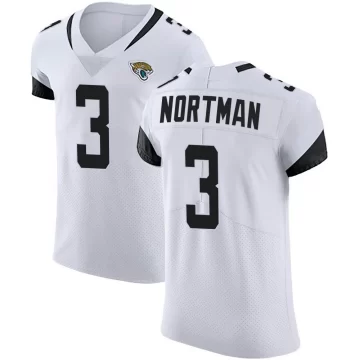 Men's Jacksonville Jaguars ＃3 Brad Nortman White Elite Vapor Untouchable Road Jersey