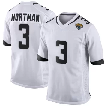 Men's Jacksonville Jaguars ＃3 Brad Nortman White Game Jersey