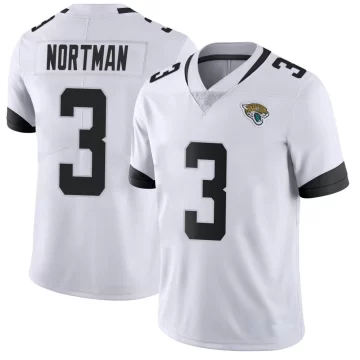 Men's Jacksonville Jaguars ＃3 Brad Nortman White Limited Vapor Untouchable Jersey