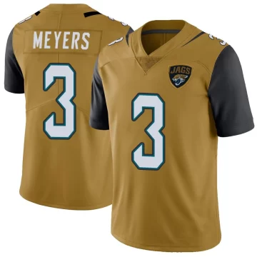 Men's Jacksonville Jaguars ＃3 Jakobi Meyers Gold Limited Color Rush Vapor Untouchable Jersey