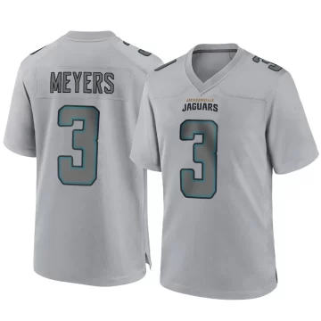Men's Jacksonville Jaguars ＃3 Jakobi Meyers Gray Game Atmosphere Fashion Jersey