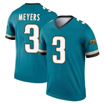 Men's Jacksonville Jaguars ＃3 Jakobi Meyers Teal Legend Prowler Throwback Jersey