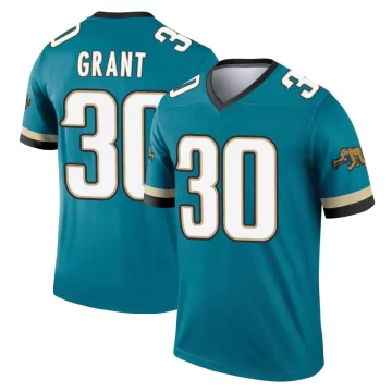 Men's Jacksonville Jaguars ＃30 Corey Grant Teal Legend Prowler Throwback Jersey