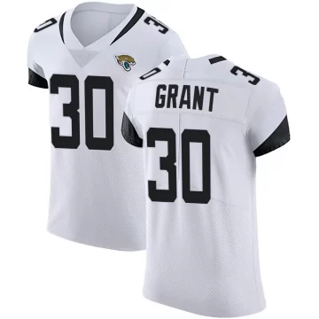 Men's Jacksonville Jaguars ＃30 Corey Grant White Elite Vapor Untouchable Road Jersey