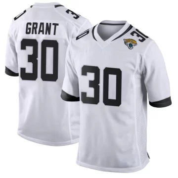 Men's Jacksonville Jaguars ＃30 Corey Grant White Game Jersey