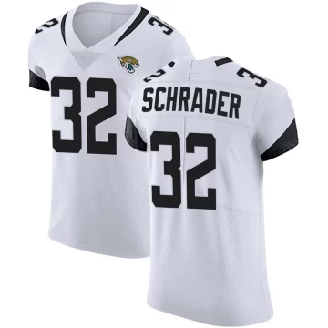 Men's Jacksonville Jaguars ＃32 Cody Schrader White Elite Vapor Untouchable Road Jersey