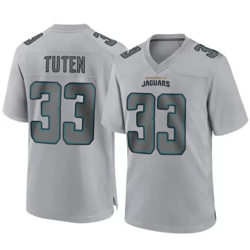 Men's Jacksonville Jaguars ＃33 Bhayshul Tuten Gray Game Atmosphere Fashion Jersey
