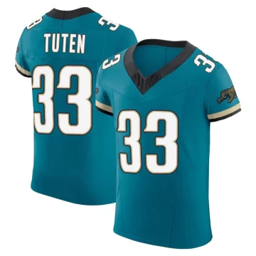 Men's Jacksonville Jaguars ＃33 Bhayshul Tuten Teal Elite Prowler Throwback Vapor F.U.S.E. Jersey