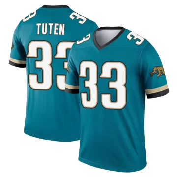 Men's Jacksonville Jaguars ＃33 Bhayshul Tuten Teal Legend Prowler Throwback Jersey