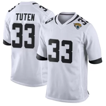 Men's Jacksonville Jaguars ＃33 Bhayshul Tuten White Game Jersey