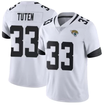 Men's Jacksonville Jaguars ＃33 Bhayshul Tuten White Limited Vapor Untouchable Jersey