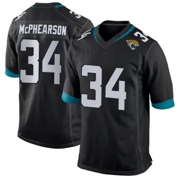 Men's Jacksonville Jaguars ＃34 Zech McPhearson Black Game Jersey